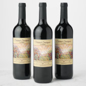 "Vineyard Sunset" aanpasbaar wijnlabel Wijn Etiket (Flessen)