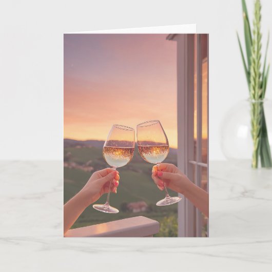 Vineyard Sunset Toast Kaart (Voorkant)