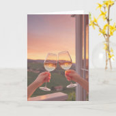 Vineyard Sunset Toast Kaart (Gele Bloem)