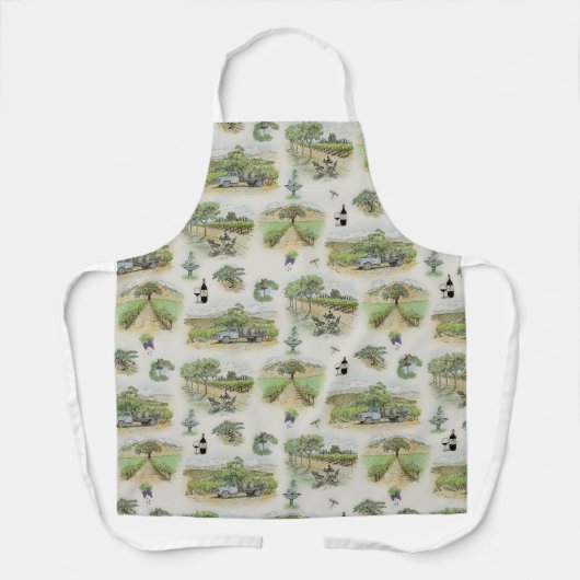 Vineyard Uitzichten Kleur Schort (Voorkant)