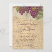 Vineyard Wedding Elegant Rustic Watercolor Kaart (Voorkant)