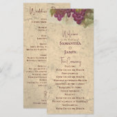 Vineyard Wedding Elegant Rustic Watercolor Program Programmakaart (Voorkant / Achterkant)