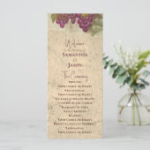 Vineyard Wedding Elegant Rustic Watercolor Program Programmakaart (Staand voorkant)