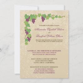 Vineyard Wedding Invitation (Parchment Texture) Kaart