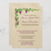 Vineyard Wedding Invitation (Parchment Texture) Kaart (Voorkant / Achterkant)