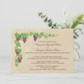 Vineyard Wedding Invitation (Parchment Texture) Kaart (Staand voorkant)