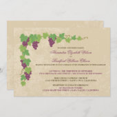 Vineyard Wedding Invitation (Parchment Texture) Kaart (Voorkant / Achterkant)