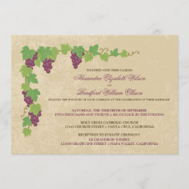 Vineyard Wedding Invitation (Parchment Texture) Kaart