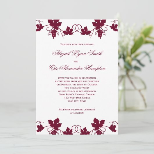 Vineyard Wedding Invitations Kaart (Staand voorkant)
