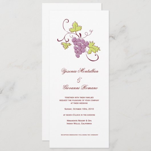 Vineyard Wedding Invitations Kaart (Voorkant / Achterkant)