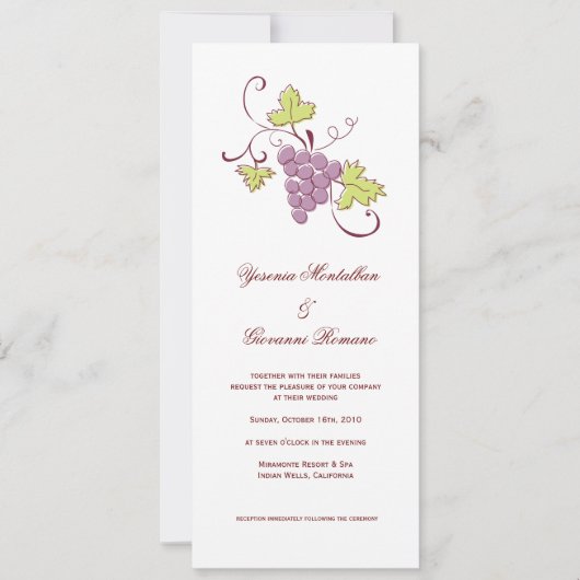 Vineyard Wedding Invitations Kaart (Voorkant)