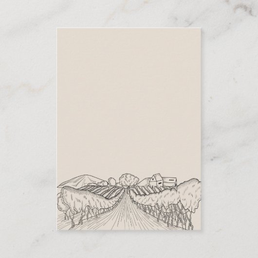 Vineyard Wedding Napa California Winery Details Informatiekaartje (Achterkant)