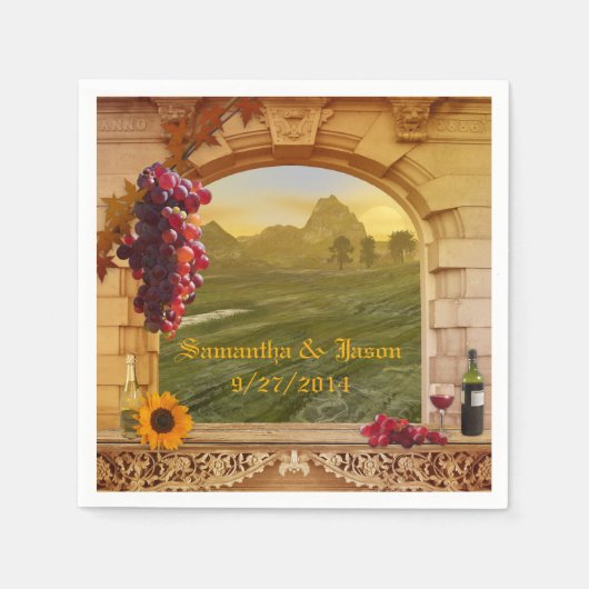 Vineyard Wedding of Thanksgiving Paper Napkins Servetten (Voorkant)