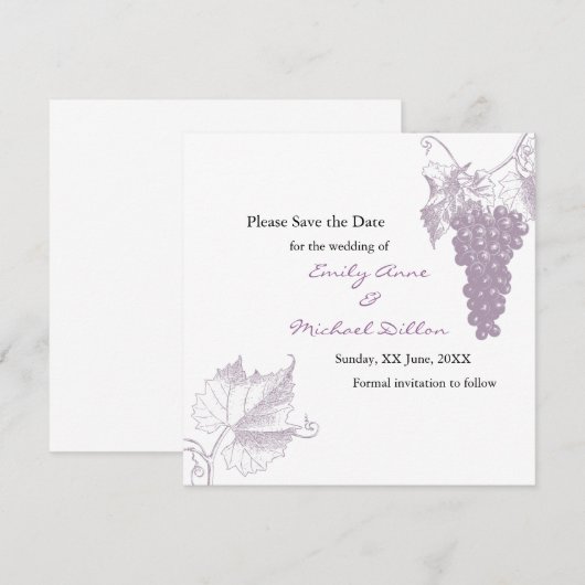 Vineyard Wedding Save the Date (Voorkant / Achterkant)
