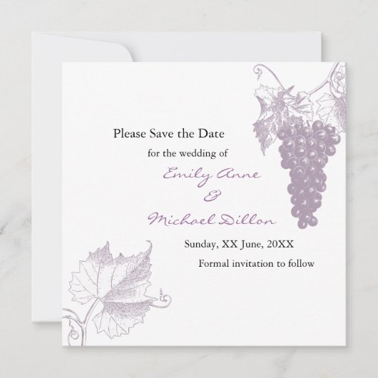 Vineyard Wedding Save the Date (Voorkant)