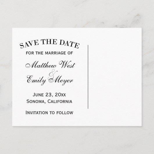 Vineyard Wedding Sla de datum Briefkaarten (Achterkant)