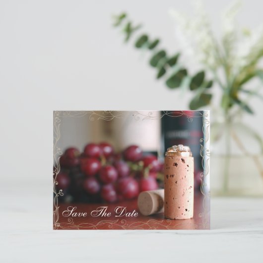 Vineyard Wedding Sla de datum Briefkaarten (Staand voorkant)