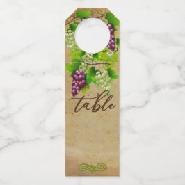 Vineyard Wedding Winery Druiven Tafelnummer Flessenhanger