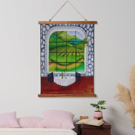 Vineyard Window Hangend Wandkleed (Slaapkamer)