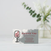 Vineyard Wine Glass Logo Visitekaartje (Staand voorkant)
