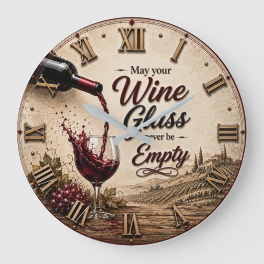 Vineyard Wine Lover Decor Grote Klok (Voorkant)