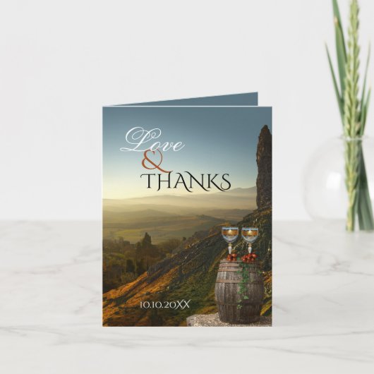 Vineyard Wine Weddenschap Foto bedankt (Voorkant)