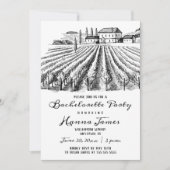 Vineyard Winery Rustic Sketch Bachelorette Party Kaart (Voorkant)