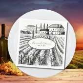 Vineyard Winery Rustic Sketch Wedding Servet