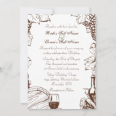 Vineyard Winery Sketch Lijst bruiloft uitnodiging (Achterkant)