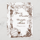 Vineyard Winery Sketch Lijst bruiloft uitnodiging (Voorkant / Achterkant)