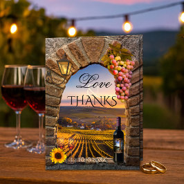 Vineyard Winery Wedding Photo Thank You Card Bedankkaart