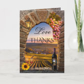 Vineyard Winery Wedding Photo Thank You Card Bedankkaart (Voorkant)