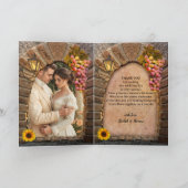 Vineyard Winery Wedding Photo Thank You Card Bedankkaart (Binnen)