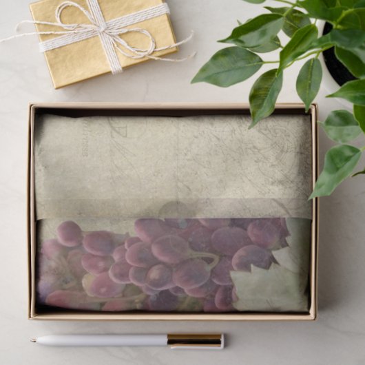 Vineyard Winery Wine Grapes Script Ephemera Tissuepapier (Geschenk)