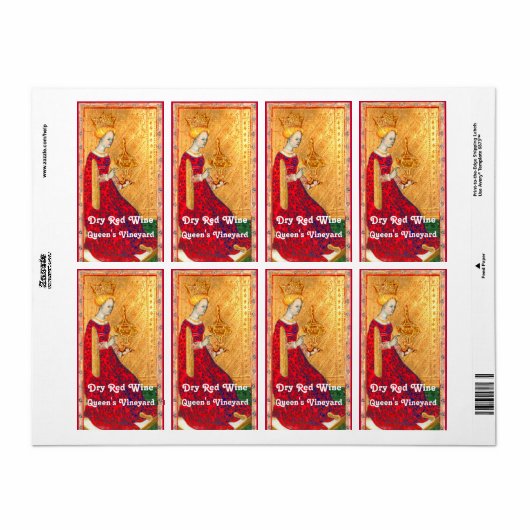 VINEYARDE WIJN VAN DE KONINGEN / ANTIEK RENAISSANC ETIKET (Full Sheet)