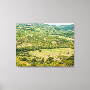 Vineyards landschappen in de ochtend in Chianti. Canvas Afdruk