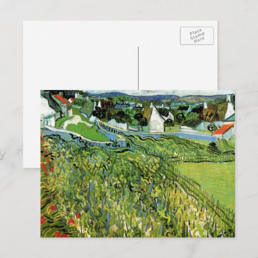 Vineyards met Uitzicht van Auvers van Vincent van Briefkaart (Voorkant / Achterkant)
