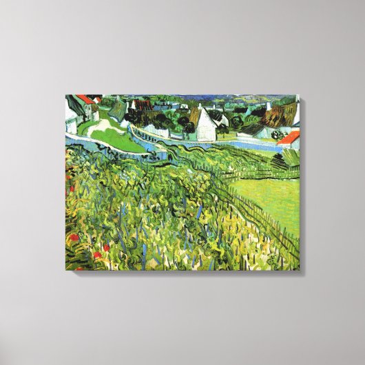 Vineyards met Uitzicht van Auvers van Vincent van Canvas Afdruk (Voorkant)