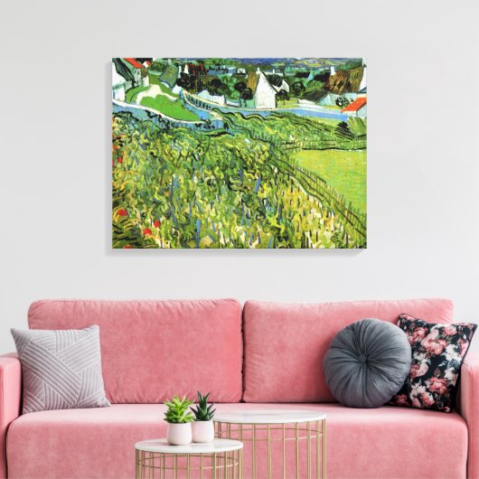 Vineyards met Uitzicht van Auvers van Vincent van Canvas Afdruk (Insitu (Woonkamer))