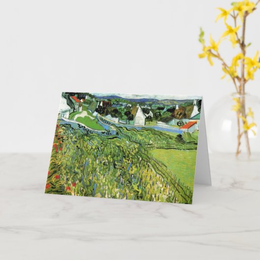 Vineyards met Uitzicht van Auvers van Vincent van Kaart (Gele Bloem)