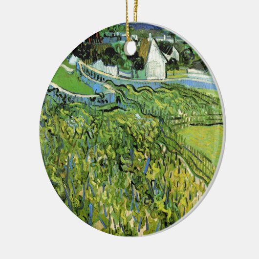 Vineyards met Uitzicht van Auvers van Vincent van  Keramisch Ornament (Links)