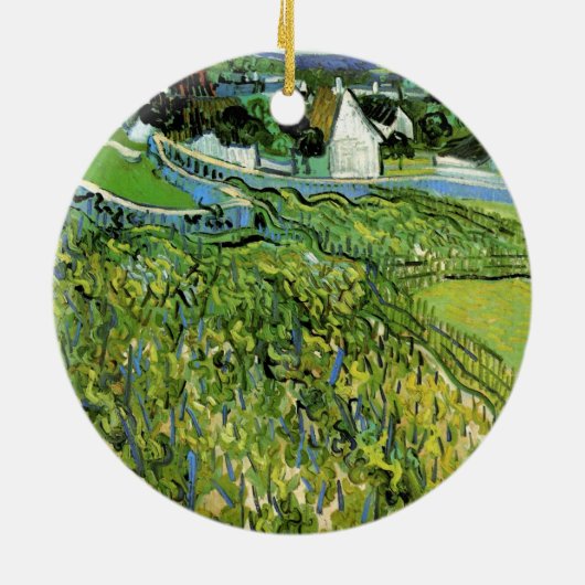Vineyards met Uitzicht van Auvers van Vincent van  Keramisch Ornament (Achterkant)