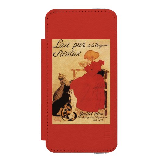 Vingeanne Milk Girl met katten Incipio iPhone Portemonnee Hoesje (Voorkant Agenda)