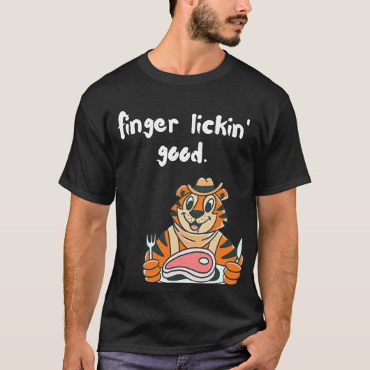Vinger die goed T-shirt likt (Voorkant)