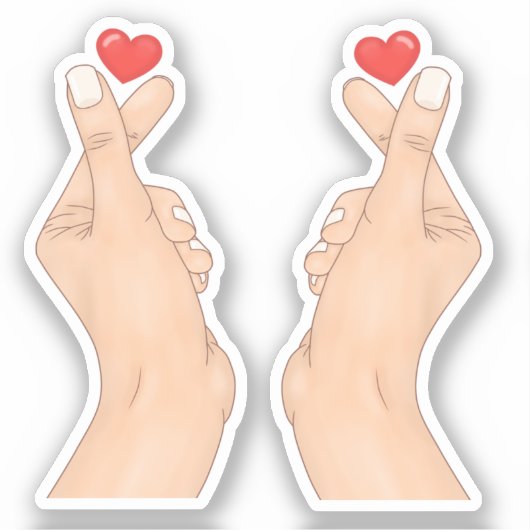 Vinger Hart Vingers Sticker (Voorkant)