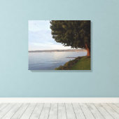 VINGER LAKT CAYUGA LAKE CANVAS AFDRUK (Insitu (Houten vloer))