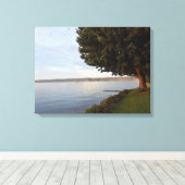 VINGER LAKT CAYUGA LAKE CANVAS AFDRUK (Insitu (Houten vloer))