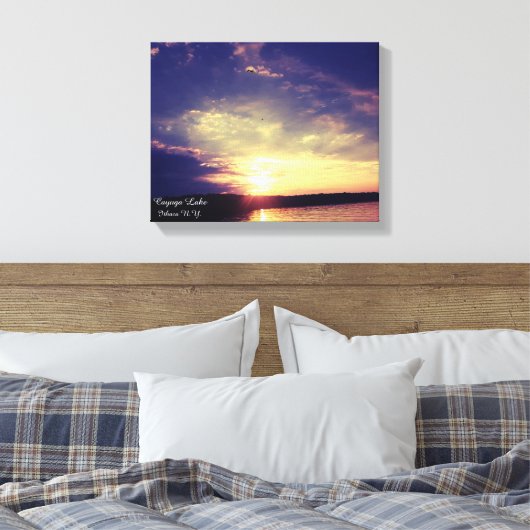 VINGER LAKT CAYUGA LAKE CANVAS AFDRUK (Insitu (Slaapkamer))