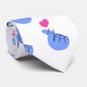 Vinger Love Sign & Heart Valentijnsdag Romantic Stropdas (Opgerold)