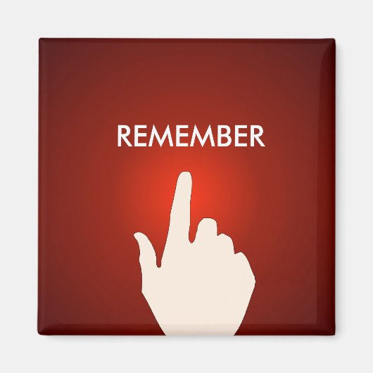Vinger op de rode gloeiende knop Magnet (Voorkant)
